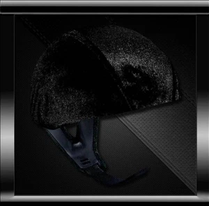 Faux Fur Black Panther Skinners Helmet Cover For DOT A No Visor DOT Helmet - Bild 1 von 4
