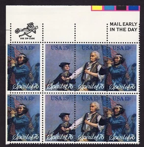 Scott #1631a Spirit of '76 Zip Block of 8 Stamps - MNH - Picture 1 of 1