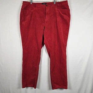 Pantalone donna Talbots velluto a coste taglia 22W rosso gamba dritta semplicemente lusinghiero - Foto 1 di 10