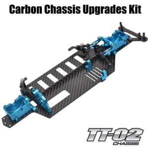 Carbon Chassis Kit w/Alum Steering Arm for Tamiya TT02 TT02S TT-02SRX TT02D Part - Picture 1 of 10