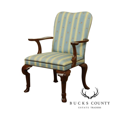 Baker Queen Anne Style Mahogany Armchair Cover