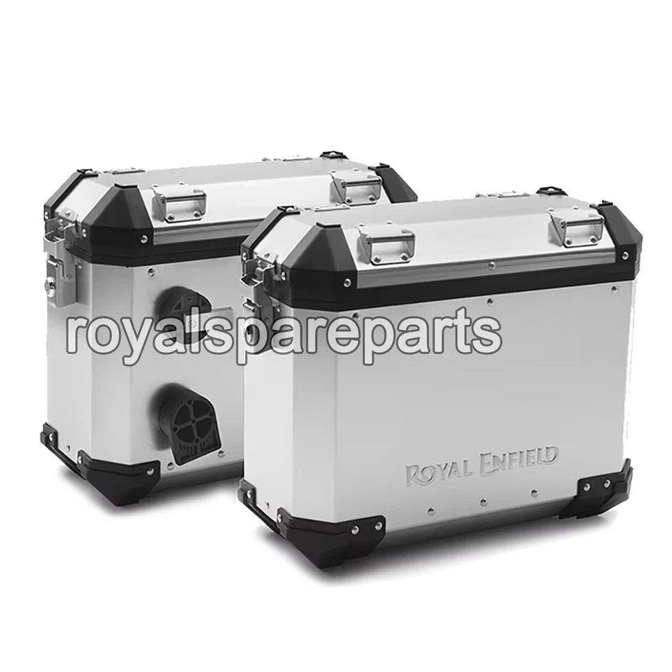 Genuine Royal Enfield Nuova Himalayan 450 "Coppia Di Borse Pannier Argento" - Immagine 1 di 1