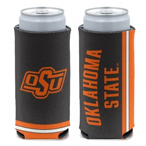 Oklahoma State Cowboys 12oz Slim Can Cooler [NEW] Seltzer Coozie Claw Holder Cover
