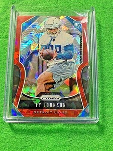 TY JOHNSON RED LAZER PRIZM RC CARD JERSEY #31 LIONS RC 2019 PRIZM FOOTBALL RC 