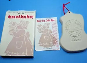Longaberger Pottery Cookie Mold Mama Baby Bunny Series 1994 USA - Picture 1 of 6