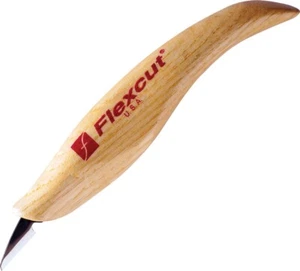 Flexcut Mini Detail Knife 0.75 Carbon Steel Straight Blade Ergonomic Wood Handle - Picture 1 of 1