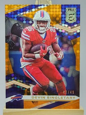 Devin Singletary 2020 Donruss Elite Orange #10 /49 Buffalo Bills - Image 1 of 2