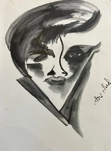 Original ~ lori clark 11" x 15" Charcoal "En Vogue" Abstract Drawing Signed U.S. - Picture 1 of 12