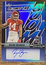 ‼️2023 Leaf Metal Draft Brian Branch #7/8 RC Auto Detroit Lions Alabama Jumbo