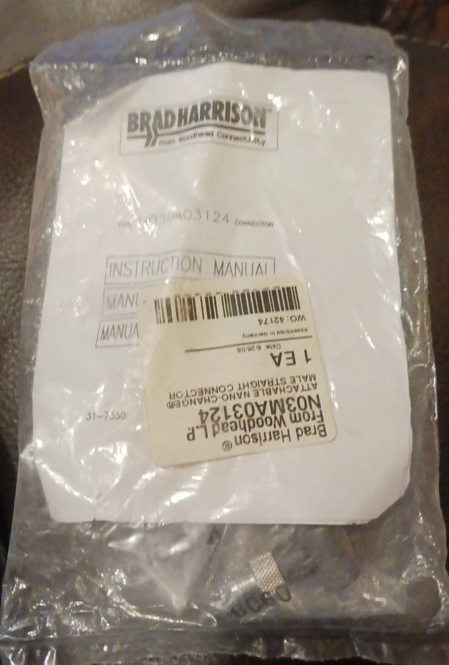 Brad Harrison N03MA031 Nano-Change Male Straight Conn 3 Contacts Ships Free - Image 1 of 1