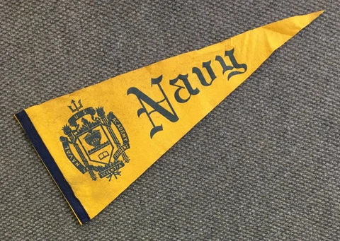 Vintage Navy Felt Pennant Naval Academy Banner Midshipmen Annapolis Maryland Cover