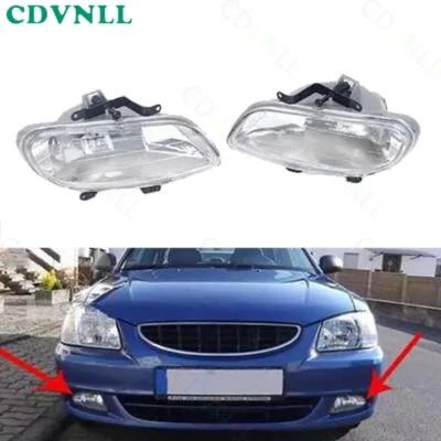 Пара противотуманных фар переднего бампера для седана Hyundai Accent 2000-2002 годов выпуска фары дальнего света - Изображение 1 из 4