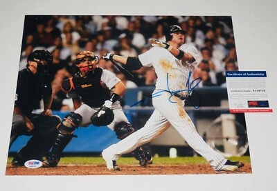 JASON GIAMBI AUTOGRAPHED 11x14 COLOR PHOTO (NEW YORK YANKEES) - PSA DNA! - Image 1 of 3