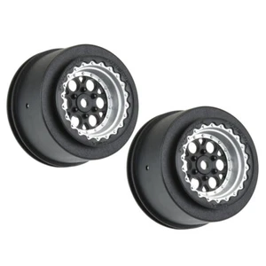 NEW Pro-Line PRO283413 1/16 Showtime+ Rear 8mm Hex Wheels Blk/Sil (2) Losi Mini - Picture 1 of 5