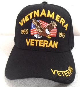 GORRA MILITAR VETERANA ERA VIETNAM (NEGRA) SOMBRERO NUEVO - Imagen 1 de 3