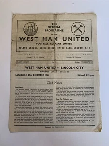 West Ham United v Lincoln City 1956-57 League Division Two 29th December 1956 - Picture 1 of 2