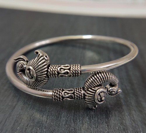 VALENTINO Bracciale Pavone Argento Sterling 925 Fatto a Mano Bracciale Regolabile Unisex 2 40 Pollici