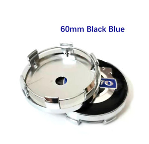 For VOLVO WHEEL CAPS 4pcs 60mm Black Blue Center Logo Decal Badge Car Styling 
