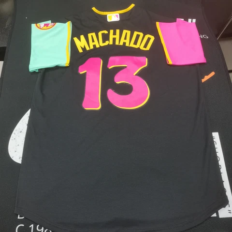 Manny Machado #13 San Diego Padres City Connect Black Cool Base Stitched Jersey Cover