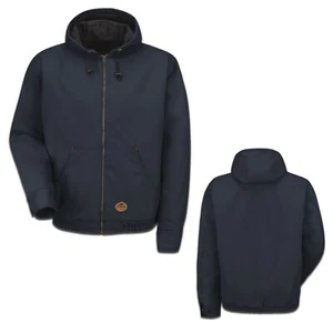 Red Kap Jacket Insulated Blended Duck Zip-Front Hooded Work Uniform 5XL JD20ND - Picture 1 of 9