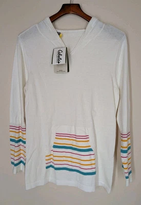 Cablas Mujer Swester Mediano Con Capucha Manga Larga Marfil con Rayas y Ojales Nuevo con Etiquetas Foto 1 de 4