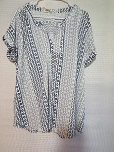 Blusa donna fiori e piume 2XL boho hippie floreale comoda elasticizzata - Foto 1 di 14