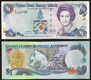 CAYMAN ISLANDS 1 Dollar 2003 COMMEMORATIVE QE II P-30 UNC - Picture 1 of 1