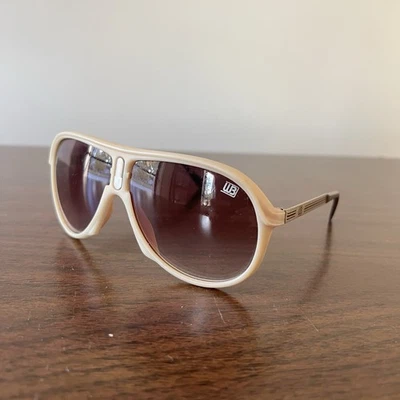 Gafas de sol de aviador vintage WB brazos de metal de plástico crema Taiwán R.O.C Foto 1 de 4