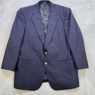 Jaqueta Burberrys Blazer de Lã Marinha Masculina 44R Botões Dourados Clássica Vintage Anos 80 - Imagem 1 de 4