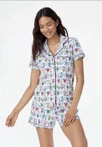 Roller Rabbit Back To School Monkey Polo Shorts Pajamas Limited Edition Small - Picture 1 of 6