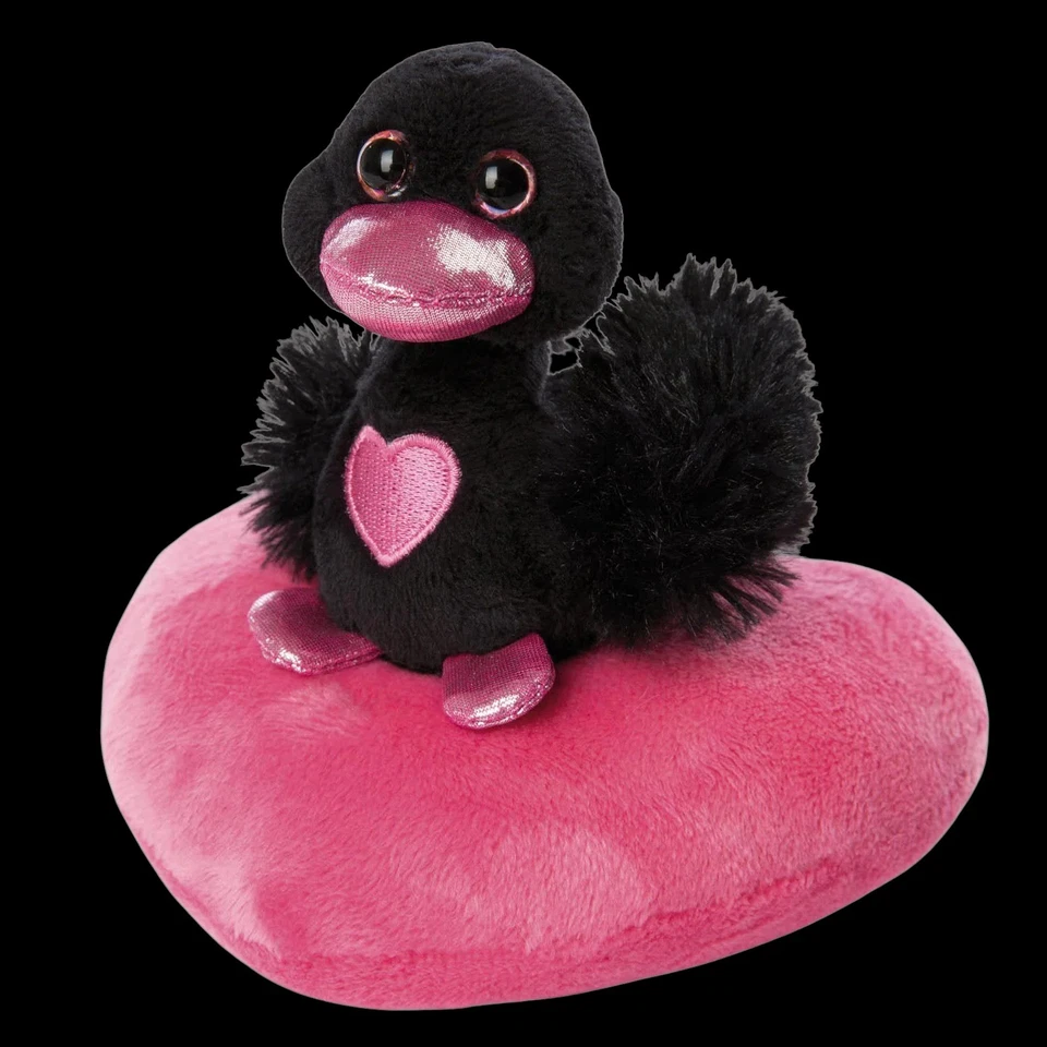 Nici Kuscheltier Love Classic, Schwan schwarz auf Herz 10 cm - Bild 1 von 4