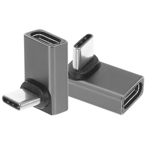 2pcs Type-C Male To Female Converter Right Angle USB C Projector PC Adapter - Picture 1 of 9