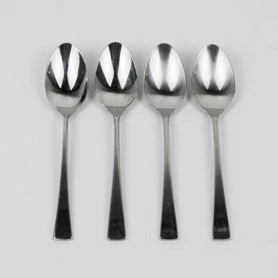 Lot Of 4 Mikasa Lucia (Stainless) Flatware Soup Spoons 7.5" Long - Image 1 of 4