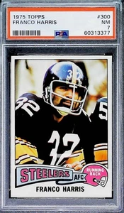 1975 Topps Football #300 Franco Harris Pittsburgh Steelers PSA 7 NM Trading Card - Picture 1 of 2
