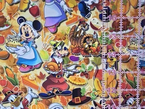 Maßgeschneidert 100 % Baumwolle Webstoff Disney Mickey Thanksgiving 1/4 Yard 9x56 - Bild 1 von 2