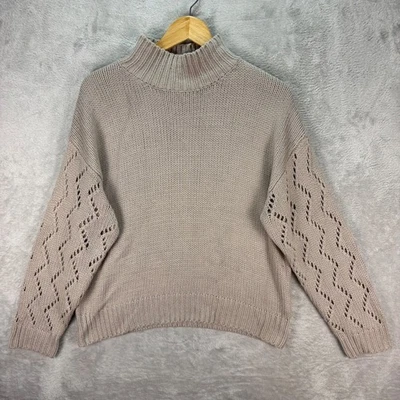 Suéter para mujer Line and Dot color topo cuello falso manga zigzag acrílico talla S Foto 1 de 4