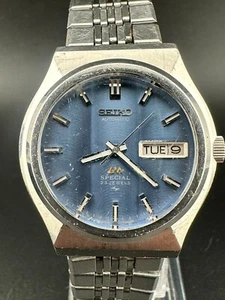 1974 Seiko Lord Matic Special Men's Automatic Day Date Blue Dial 36mm 5216-7040 - Picture 1 of 11