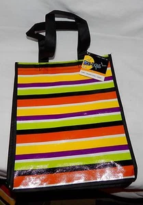 HALLOWEEN Shopping Tote Bags Boo tique 10" By 12" Stripes Spooky colors 6X - Picture 1 of 2