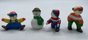 Vintage Mr Christmas SANTA'S SKI SLOPE 4 Replacement Stationary Figures Style A - Picture 1 of 7