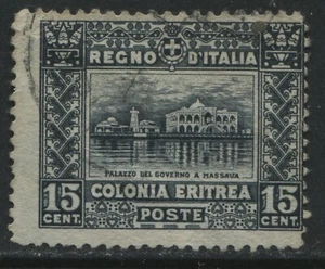 Eritrea 1910 15 centesimi slate used - Picture 1 of 1