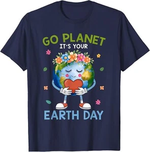 Cute Go Planet Its Your Earth Day 2025 Teacher Kids Groovy T-Shirt Hoodie - Picture 1 of 12