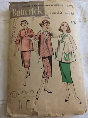 Butterick Sewing Pattern 8378 maternity  vintage 1960s size 12 Complete - Image 1 of 2