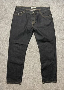 Luigi Borrelli Napoli jean en denim noir jambe droite bouton mouche homme taille 42 - Photo 1/11
