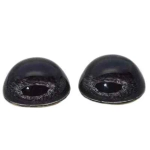 Pair High Dome Black Bird Half Sphere Glass Eyes for Taxidermy Jewelry Art - Picture 1 of 6