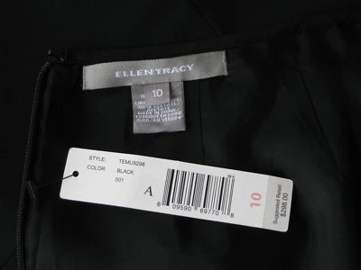 $298 NEW ELLEN TRACY BLACK 100% WOOL SKIRT LINED BACK FLARE SIZE 10 - Image 1 of 4