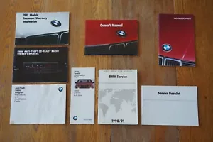 RARE 1990/91 BMW E30 Owners Instructions Manual Book OEM Owners Manual Set - Picture 1 of 24