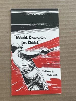 Folleto autografiado (atrás) "Campeón Mundial de Cristo" de ALVIN DARK Foto 1 de 3