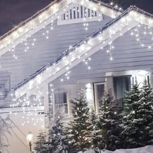 LUCI DI NATALE ESTERNO TENDA STALATTITI 3 METRI 138 LED LUCE FREDDA IP44 FLASH - Foto 1 di 6