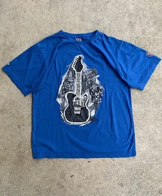 Guitarra Vintage Y2K Agung Bali Azul Manga Corta Años 90 XL Camisa Grunge Patinador Ajuste Foto 1 de 4