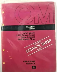 Vintage 70er John Deere 2500 Power Reset Formbrett Pflug Bediener Handbuch Händler Kopie - Bild 1 von 2